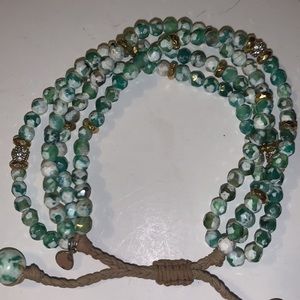 Tai multi strand beaded adjustable bracelet